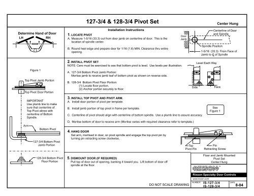 Rixson Model 128 3 4 Installation Epivots