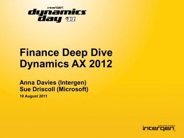 Finance Deep Dive Dynamics AX 2012 - Intergen