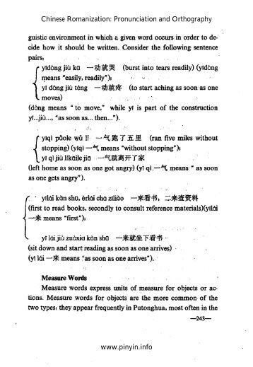 How to write Mandarin measure words in Hanyu Pinyin - Pinyin.info