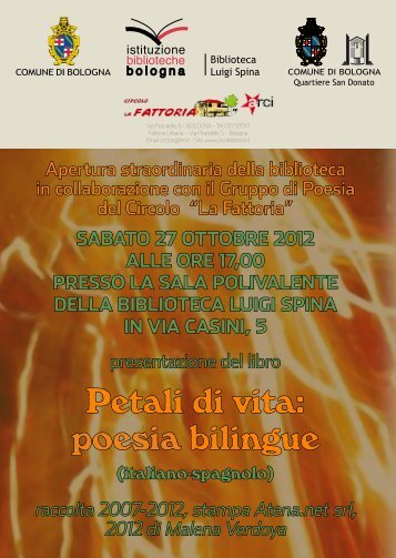 Petali di vita: poesia bilingue - Comune di Bologna