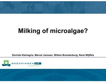 Milking of microalgae = in situ extraction - SPG