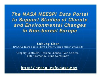 The NASA NEESPI Data Portal to Support Studies of Climate and ...