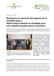 Rencontre au sommet des experts du tourisme durable - Alpine Pearls