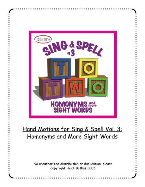 heidi songs sing and spell heidi songs sing and spell