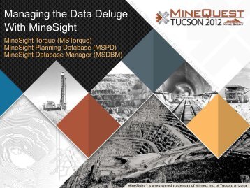 MineSight DataBase Manager