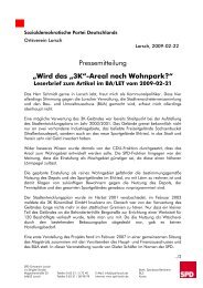 Pressemitteilung âWird das â3Kâ-Areal noch Wohnpark?â - SPD Lorsch