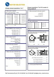 Motor & Gearbox Selection Form