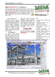 SEMA EXPERIENCE V11.1 et Windows 7