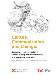 Culture, Communication and Change: - EDC - University of Cambridge