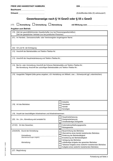 Gewerbe An Ab Ummeldung