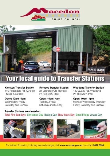 Macedon Ranges Shire Council Transfer Station Guide