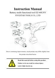 Instruction Manual - Fivestar Tools Co., Ltd