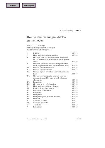 Houtverduurzamingsmiddelen en methoden - Chemische ...