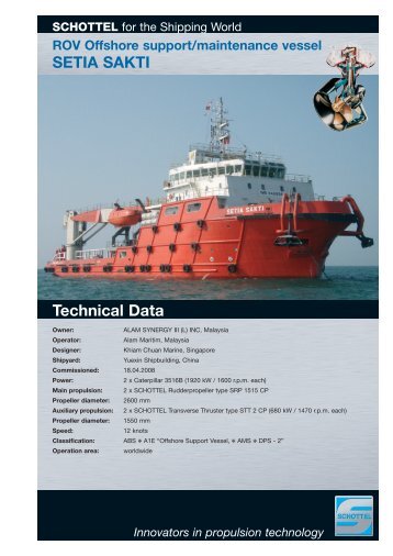 SETIA SAKTI Technical Data - Schottel GmbH