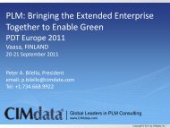 State of PLM â Market and Trends CIMdata ... - PDT Europe 2013