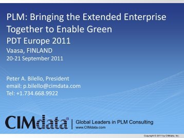 State of PLM â Market and Trends CIMdata ... - PDT Europe 2013