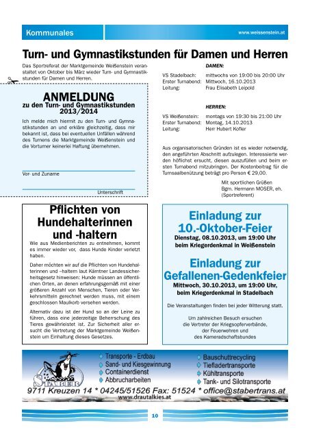 Mitteilungsblatt - Gemeinde WeiÃŸenstein