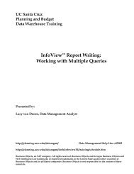 InfoView Report Writing: Working With Multiple Queries - Office of ...