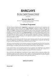 Barclays Capital (Cayman) Limited Barclays Bank PLC Certificate ...