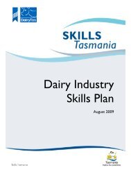 Dairy Industry skills plan 2009 - DairyTas