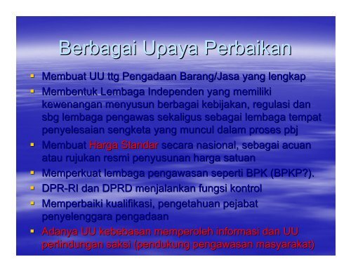 menyorot korupsi pengadaan barang/jasa pemerintah - KPPU