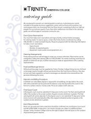 catering guide - Trinity Christian College