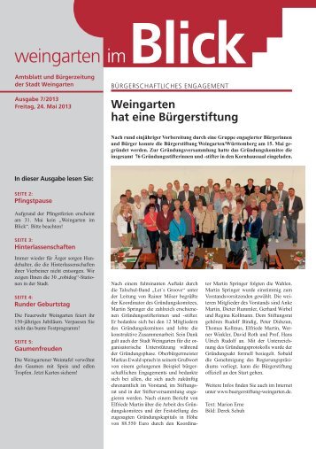 Ausgabe 7/2013 - Weingarten im Blick