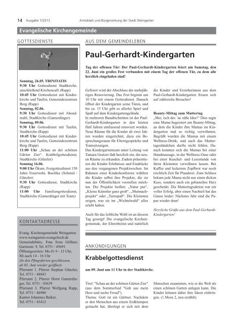 Ausgabe 7/2013 - Weingarten im Blick