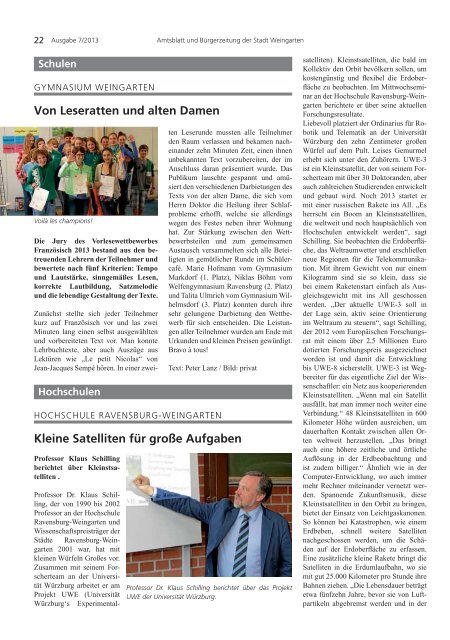 Ausgabe 7/2013 - Weingarten im Blick