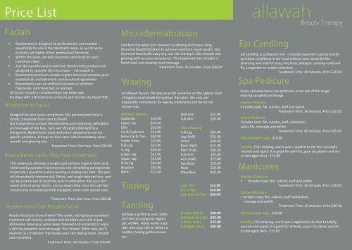 Price List - allawah.net