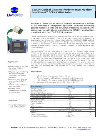 CWDM Optical Channel Performance Monitor - AMS Technologies