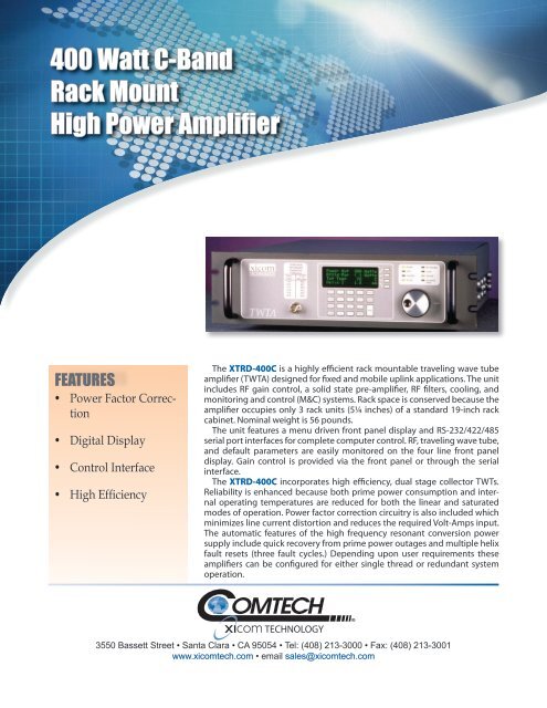 400 Watt C-Band Rack Mount High Power Amplifier - Sky-brokers.com