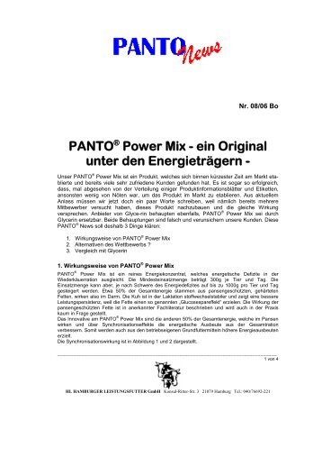 PANTO® Power Mix - HL Hamburger Leistungsfutter GmbH
