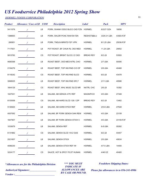 US Foodservice Philadelphia 2012 Spring Show - Foodshows