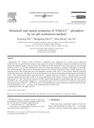 Structural and optical properties of YAG:Ce phosphors by solâgel ...