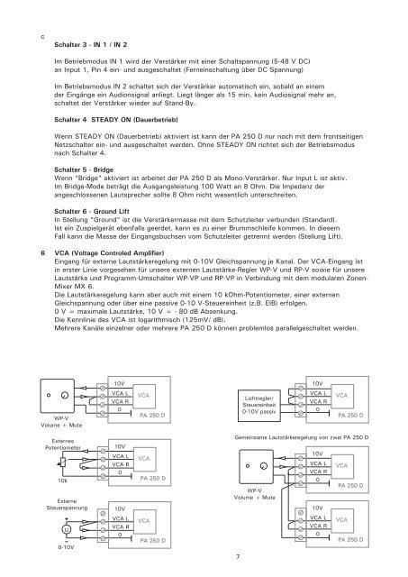 PA 250 D Bedienungsanleitung - Lautsprecher