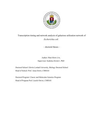 doctoral theses - ELTE TTK TEO