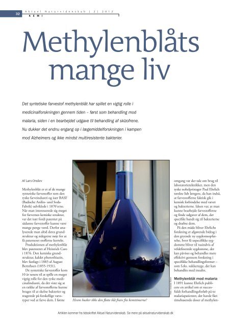 Methylenblåts mange liv (pdf) - Aktuel Naturvidenskab
