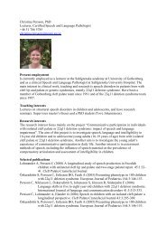 Christina Persson, PhD Lecturer, Certified Speech and Language ...