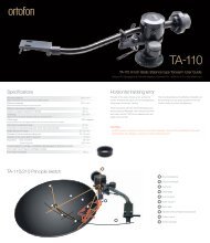 Download TA-110 User Guide here - Ortofon