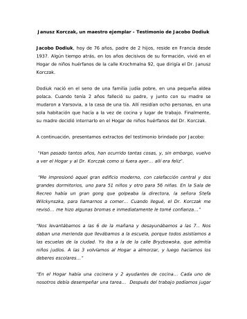 Testimonio de Jacobo Dodiuk - Bama