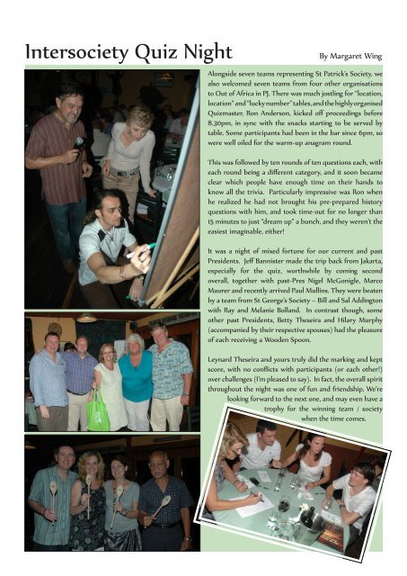 Newsletter for Feb 2011 - St. Patrick's Society of Selangor
