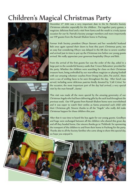 Newsletter for Feb 2011 - St. Patrick's Society of Selangor