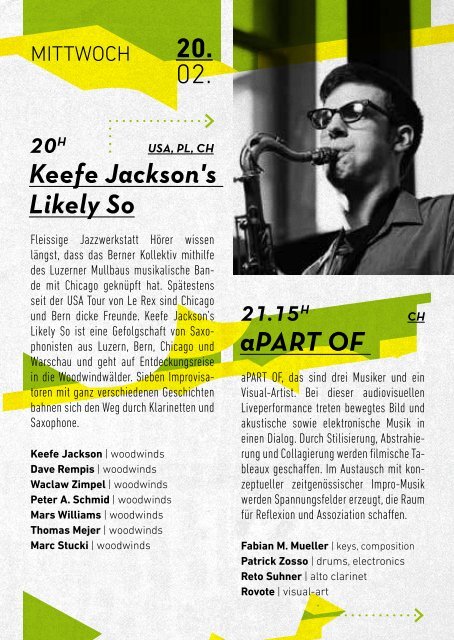 Programmheft 2013 - Jazzwerkstatt Bern