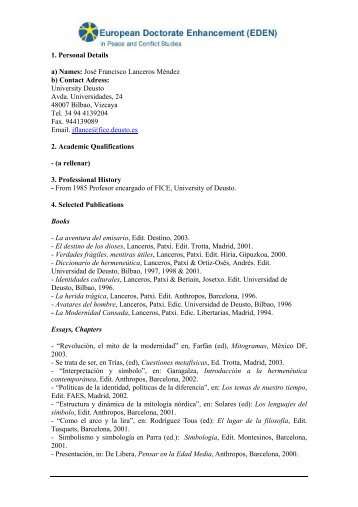 CV en PDF - HumanitarianNet - Universidad de Deusto