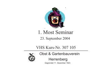 Mostseminar 2004 - Obst-und Gartenbauverein Herrenberg e.V.