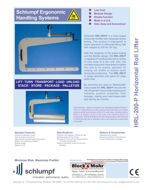 HRL-200-P Spec Sheet.pmd - Block & Mohr