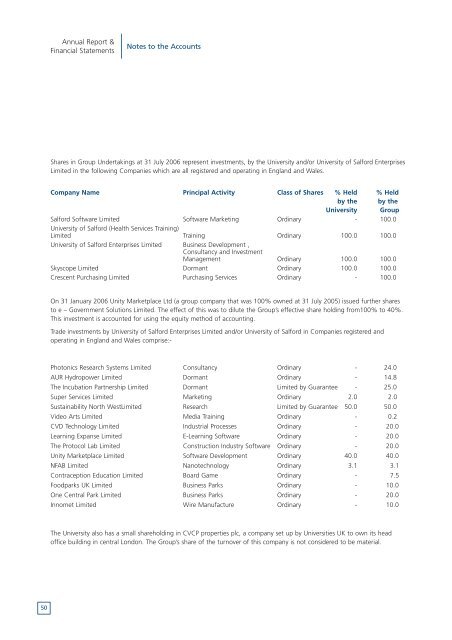 2006 Annual Report - University of Salford