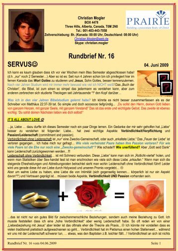 Rundbrief Nr. 16 SERVUS