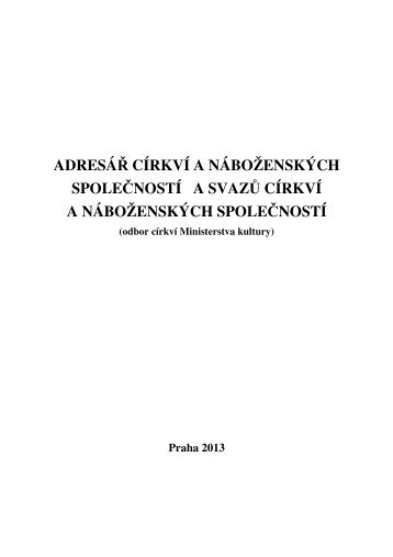 ADRESÃÅ CÃRKVÃ A NÃBOÅ½ENSKÃCH SPOLEÄNOSTÃ A SVAZÅ® ...